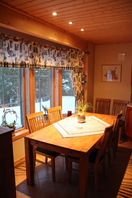 The kitchen table.