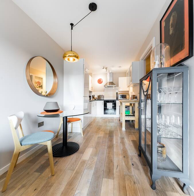 Dining area and kitchen