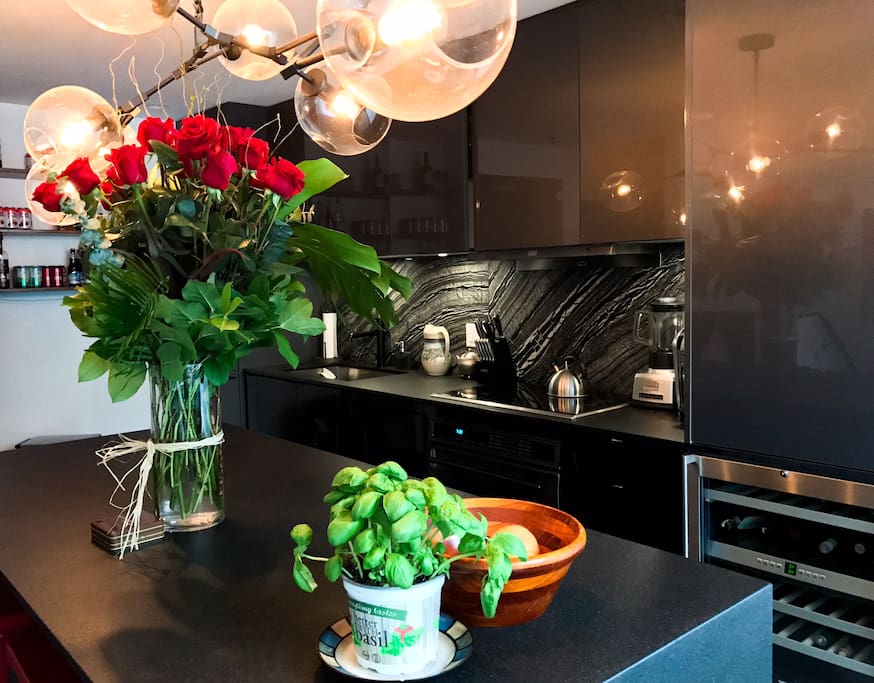 Modern kitchen with large island