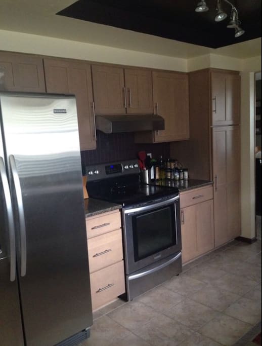 Kitchen with all basic cookware, utensils, spices, and cooking supplies available for your use. Coffee maker available.