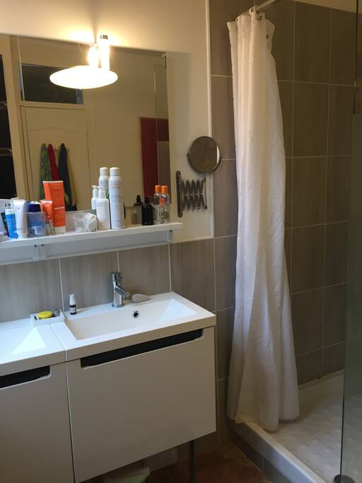 salle de bain douche + baignoire