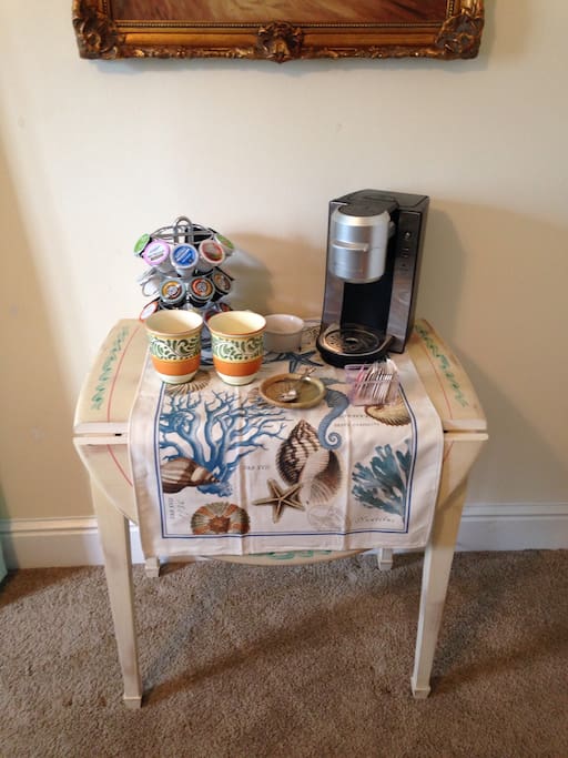 Fresh coffee/tea available in your room.