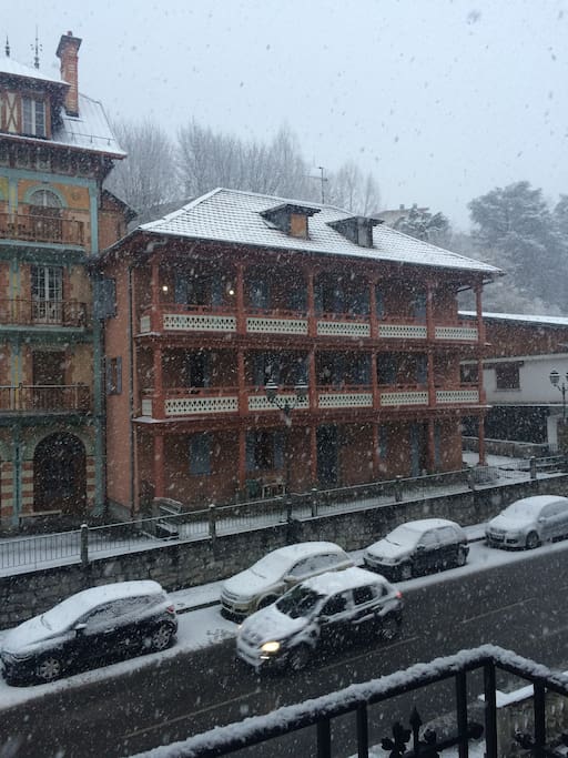 Mont Joly 2 in winter- Our apartment is the top right.