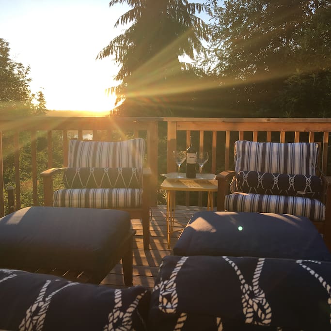 Relax on the private deck and enjoy the sunset views.