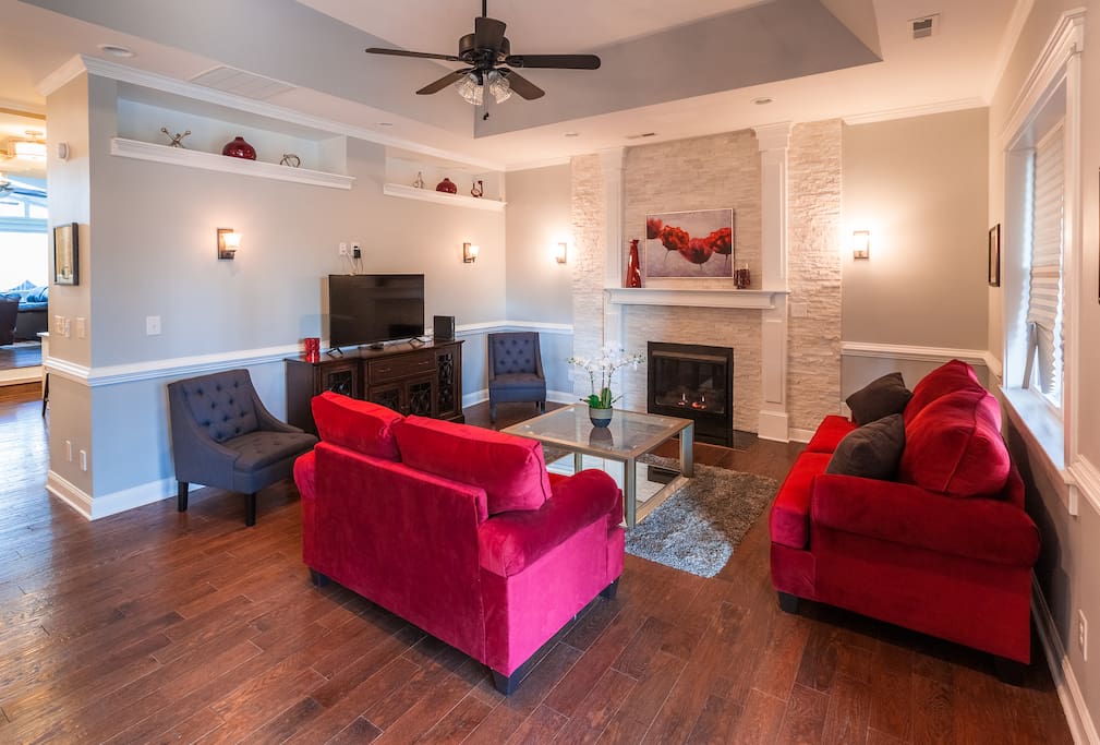 Cozy living room with fireplace