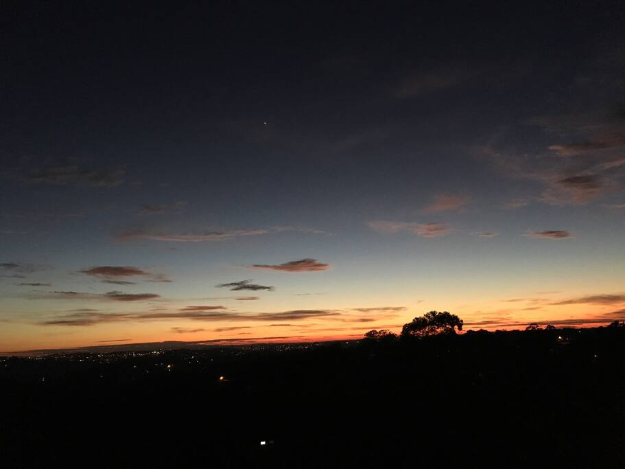 Balcony view at sunrise