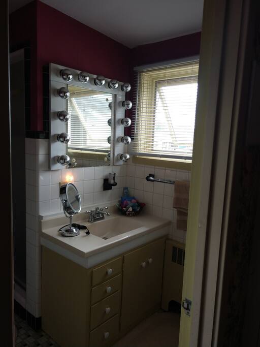Private bath with walkin shower.