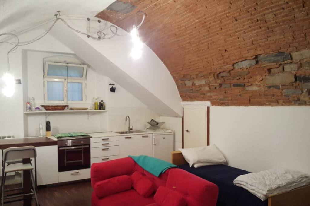 Cucina e letto singolo