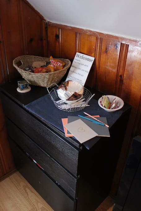 Light snacks, coffee and tea all available in your room.