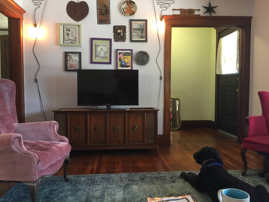 Big TV with Netflix, Hulu, HBO, Showtime, Starz, Amazon Prime.
