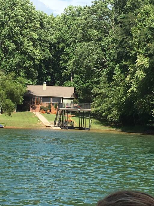 View of house and dock from lake