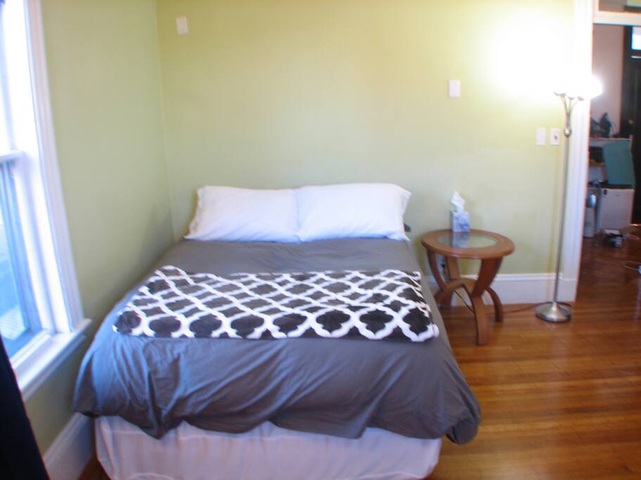 Front side view of the bed & hallway