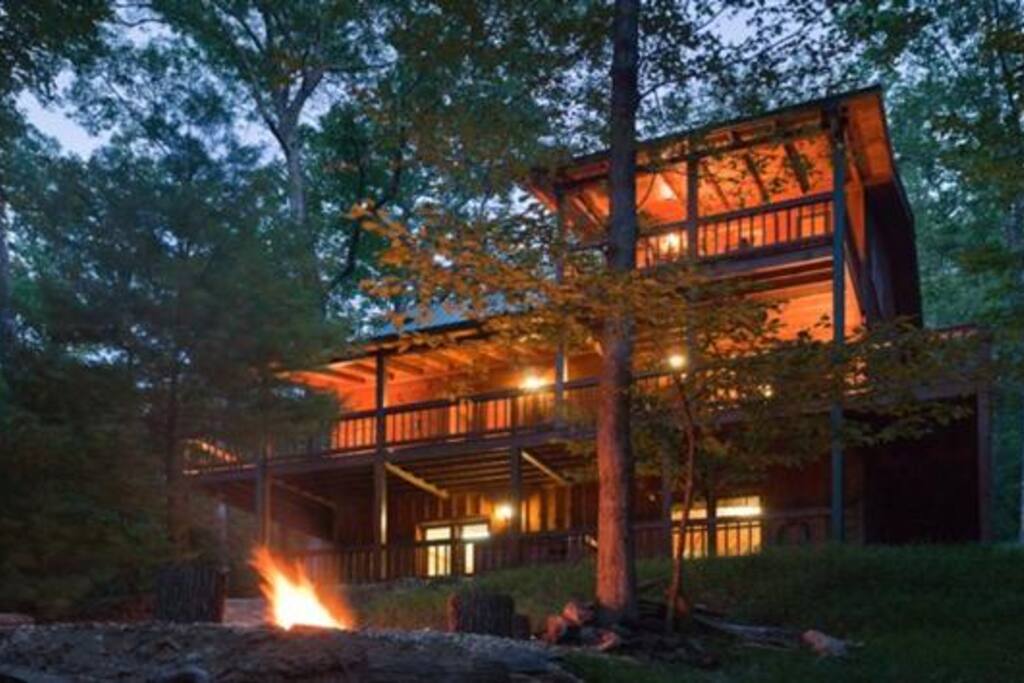 Cabin at dusk