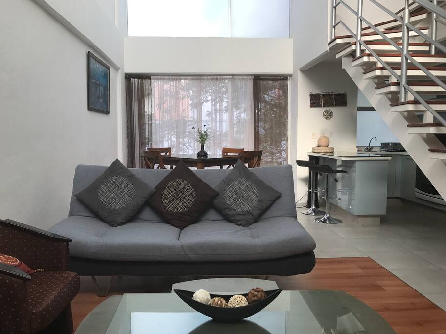 Living area view in the lower level