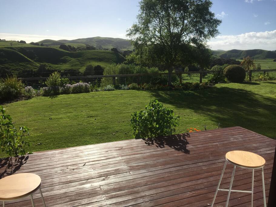 One of the decks overlooking the countryside