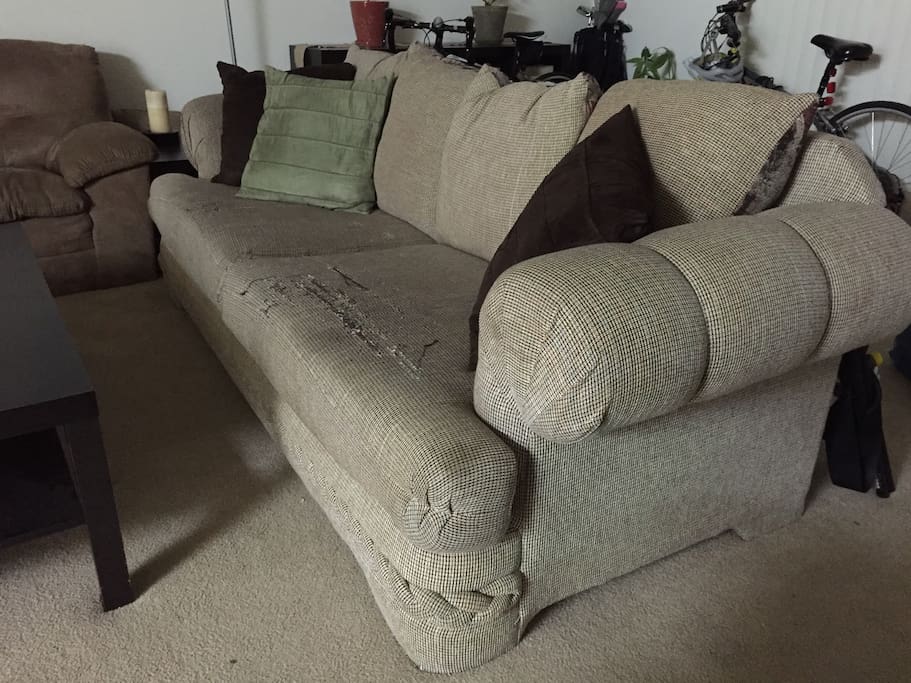 Incredibly large and comfy couch #2 (we provide sheets)