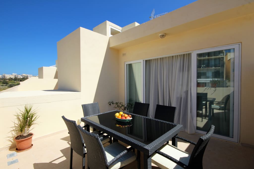 Front terrace accessed for the living kitchen