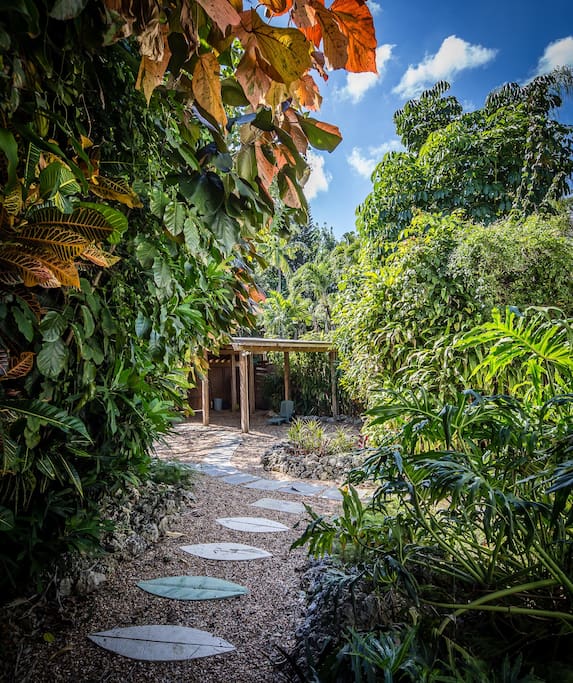 Interior garden path to the house