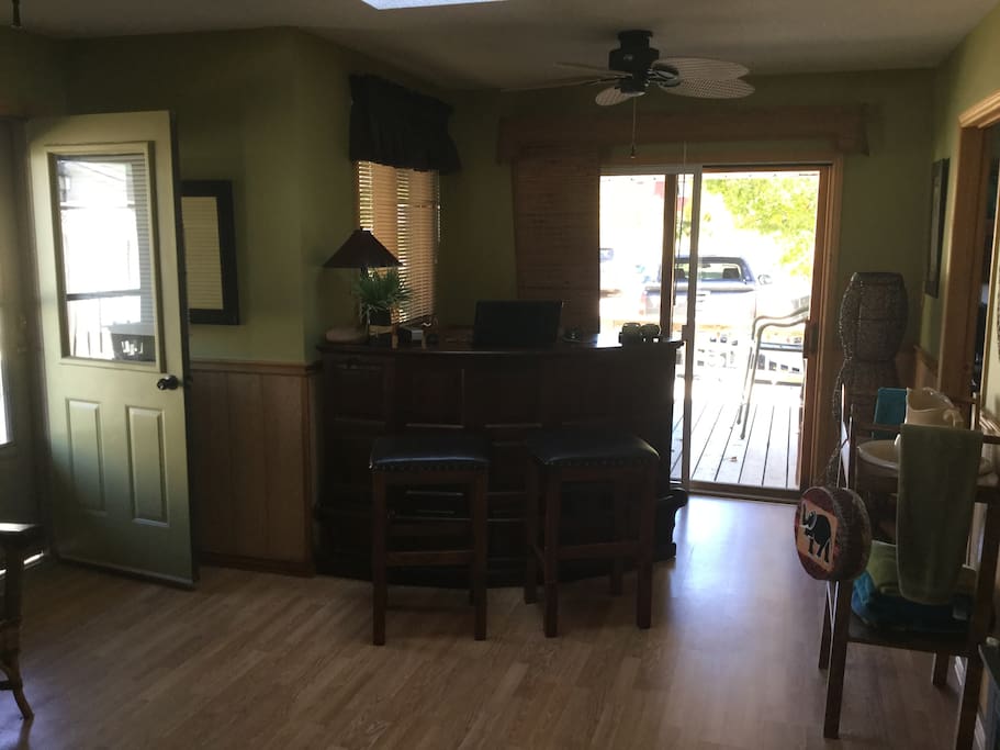This is out family room with bar.