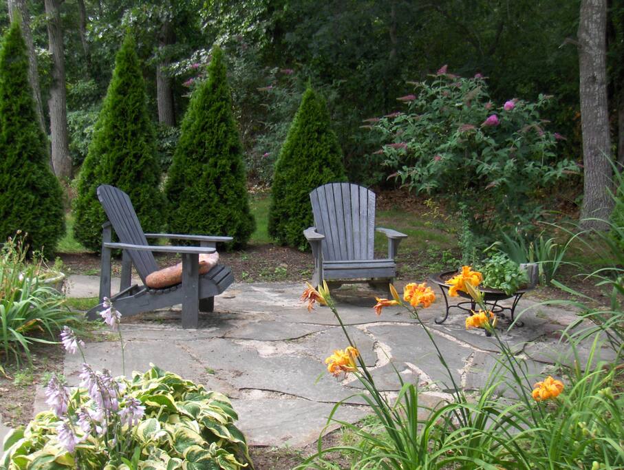 Relax in one of many garden patios