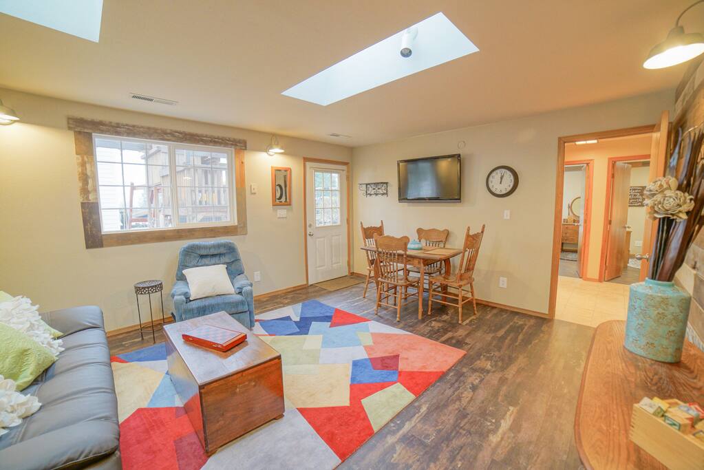 quaint eating area with TV