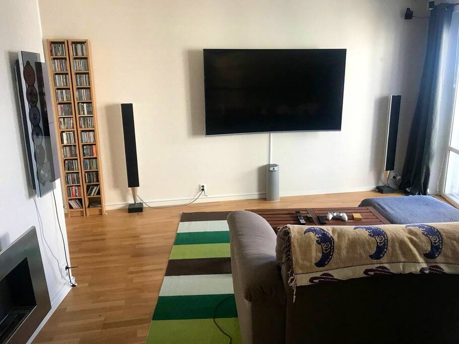 Livingroom with 78” Screen, Bang&Olufsen Home Theatre Surround Sound