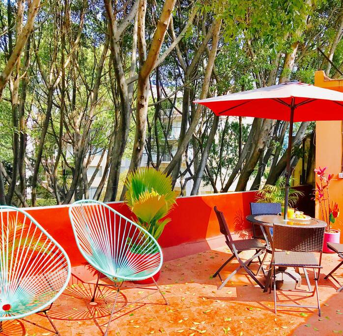 Enjoy the beautiful roof garden any time