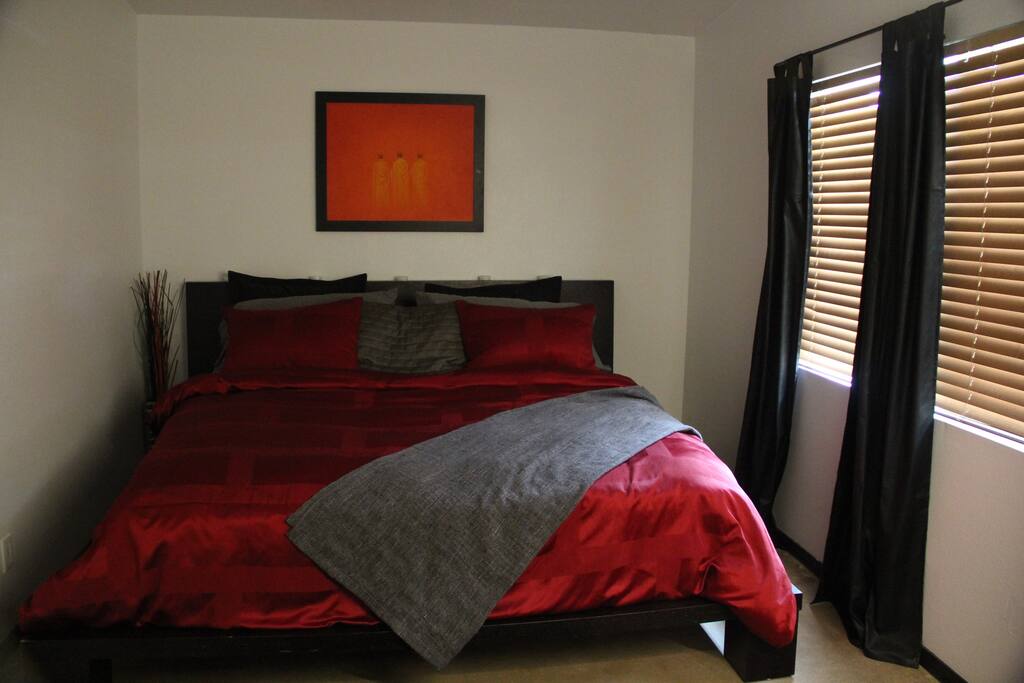 Private room with King size bed and TV