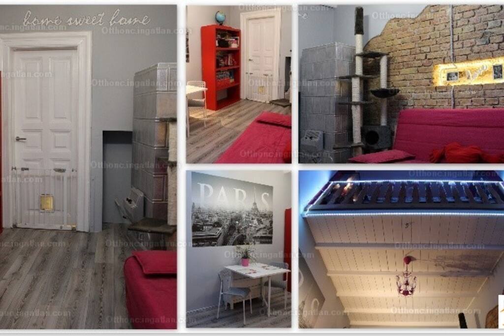 livingroom with fireplace (tiles stoves)