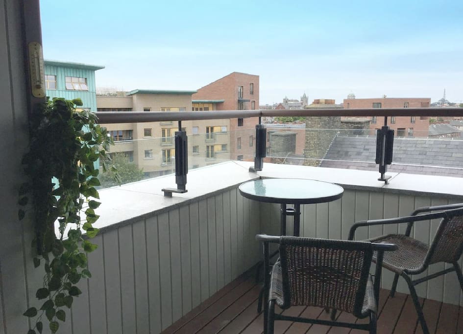 Balcony with City views