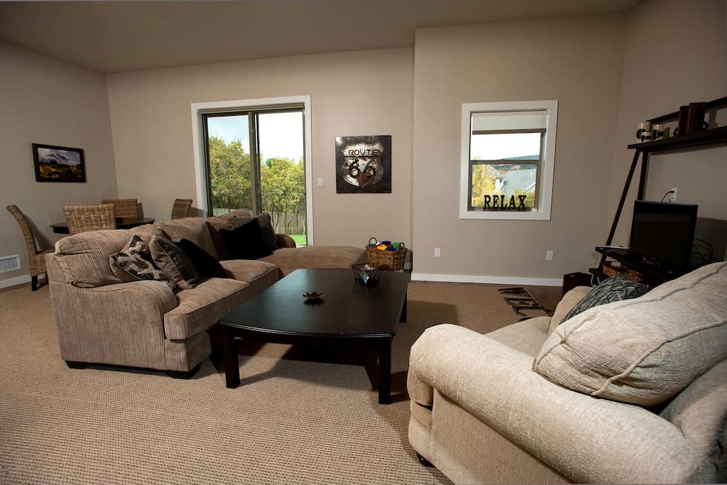 Family room downstairs provides a second living area