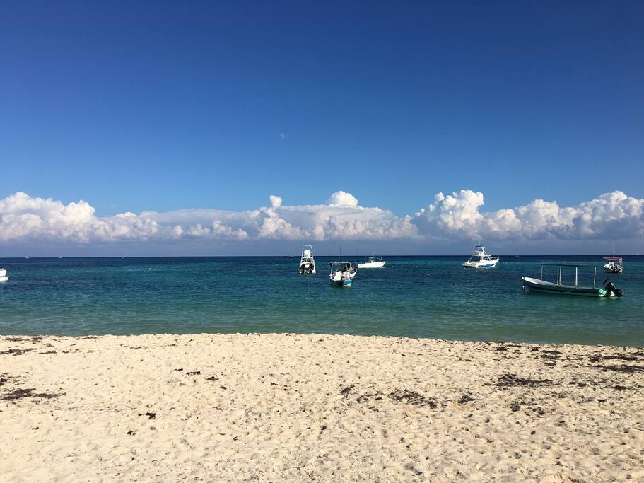 Gorgeous blue water and white sand beaches of Coco Beach and marina.