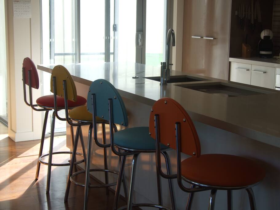 Island bench in the kitchen