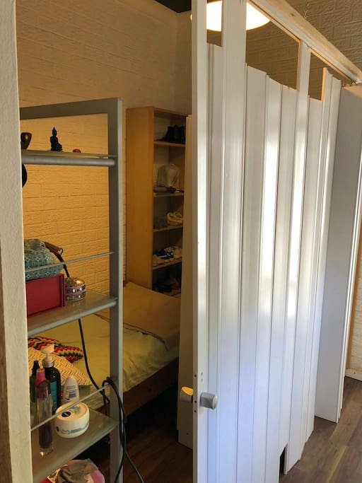 Room with sliding door
