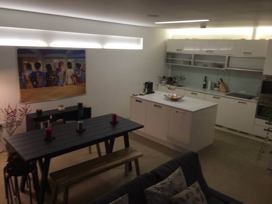 Living room and kitchen