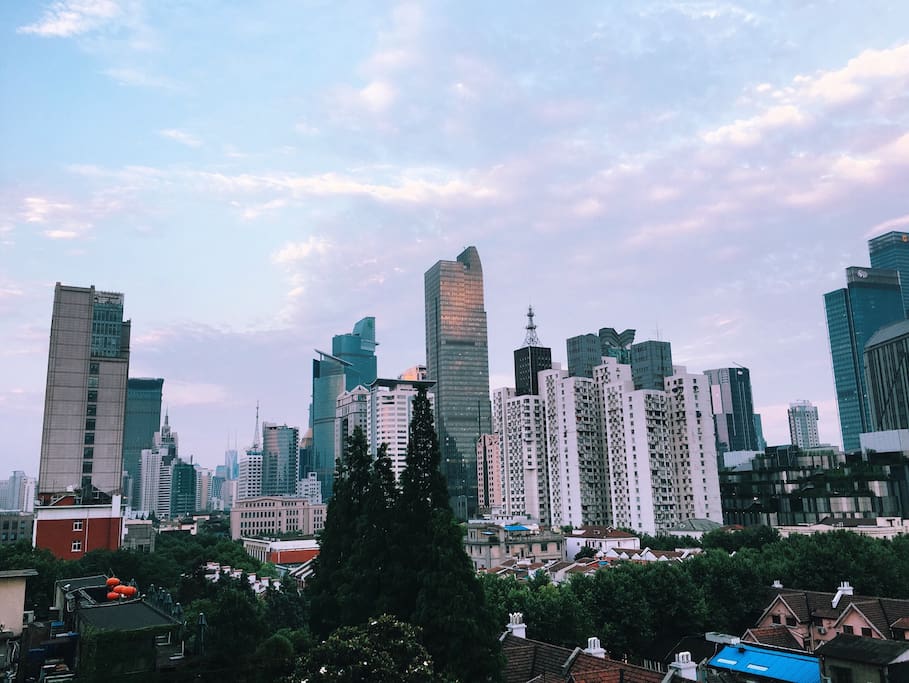 View of the skyline from our balcony
