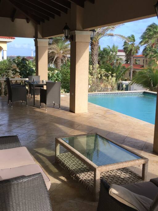 Lounging by the pool