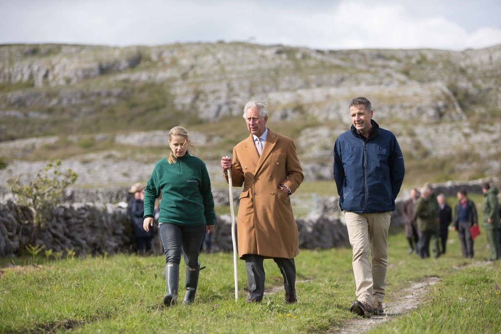 Prince Charles enjoying a walk in the Burren