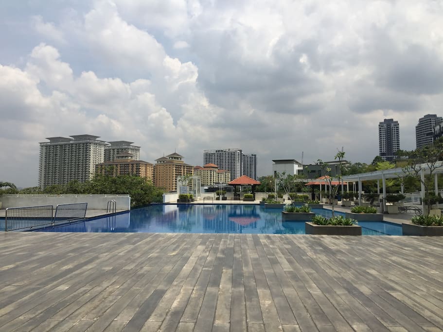 Landscape pool deck.