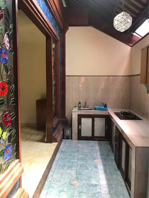 kitchen with nice lighting