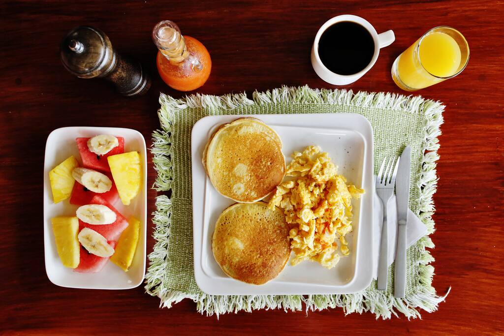 Delicious hot breakfast