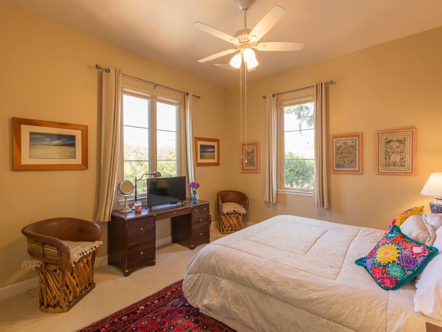 King room with View and TV/cable
shades and drapes to block light.