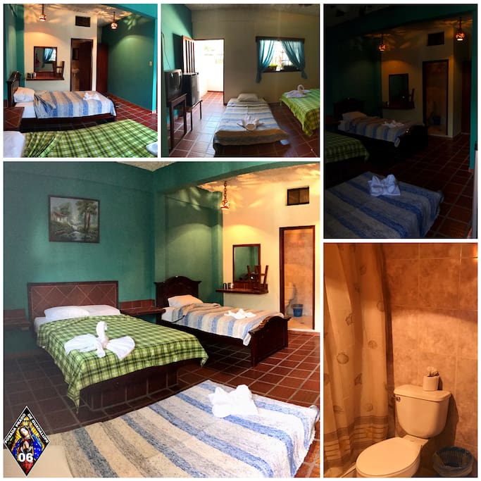 En la #posadapradodeguadalupe contamos con diversas habitaciones, entre ellas la #Hab06. Consta de dos camas Individuales, una cama Matrimonial Ventilador de Techo con baño incluido, un balcón y una nevera para su mayor comodidad y disfrute de la misma. #meridavenezuela #posadamerida