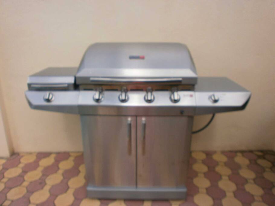 The outdoor BBQ grill.