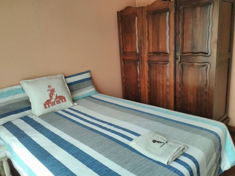 Comfortable Double bed with antique Wardrobe with lots space