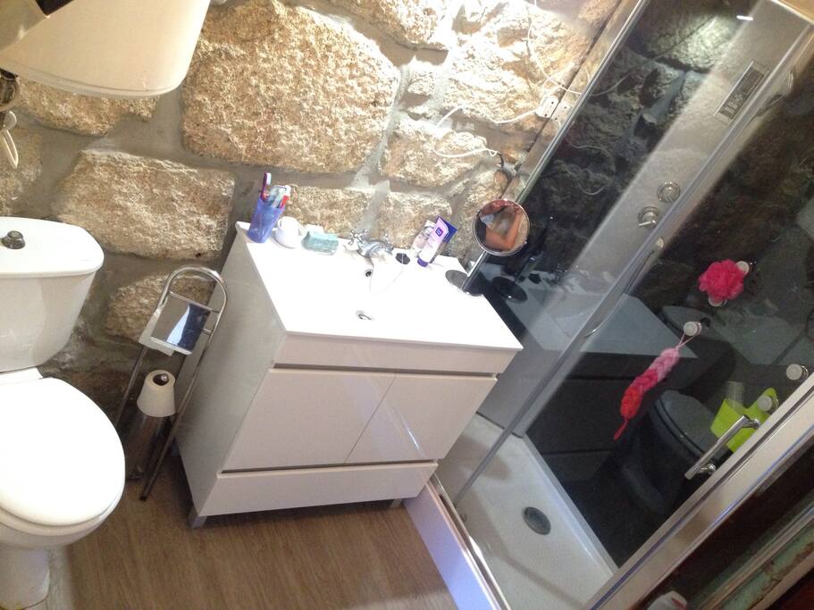 Enjoy the shower with music , hidromassagem and night lights ,