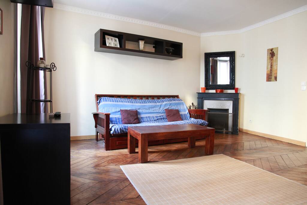 The living room is spacious