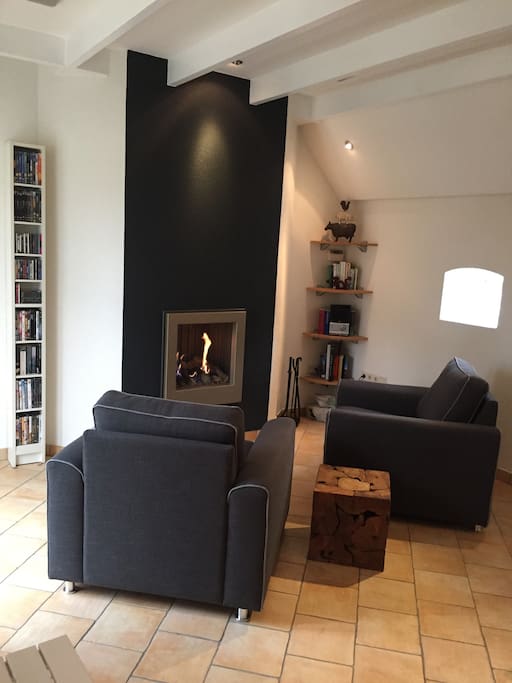 Cosy living room with fire place