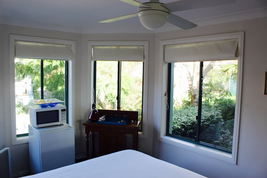 View out to front Garden from bedroom