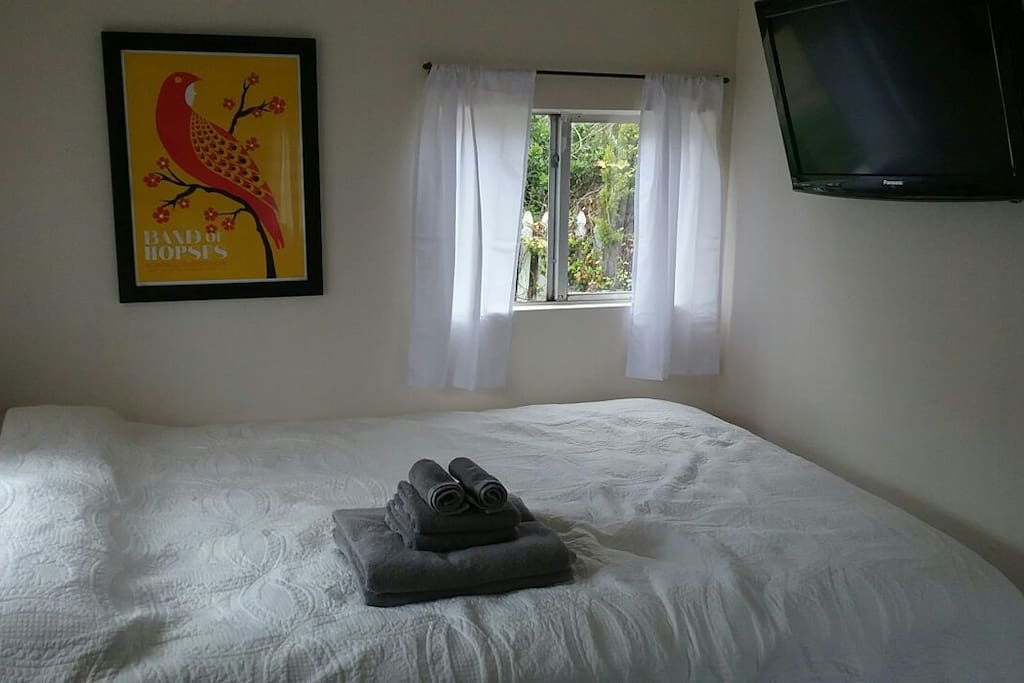 Privacy curtains and plenty of natural light.